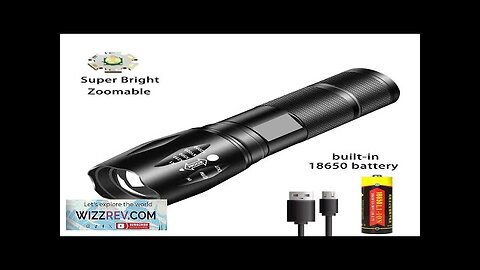 Powerful LED Flashlight Aluminum Alloy Portable Torch USB ReChargeable Outdoor Camping Review