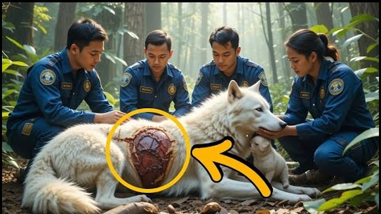Heartbreaking Rescue | Injured White Wolf and Her Pup Saved in the Wild