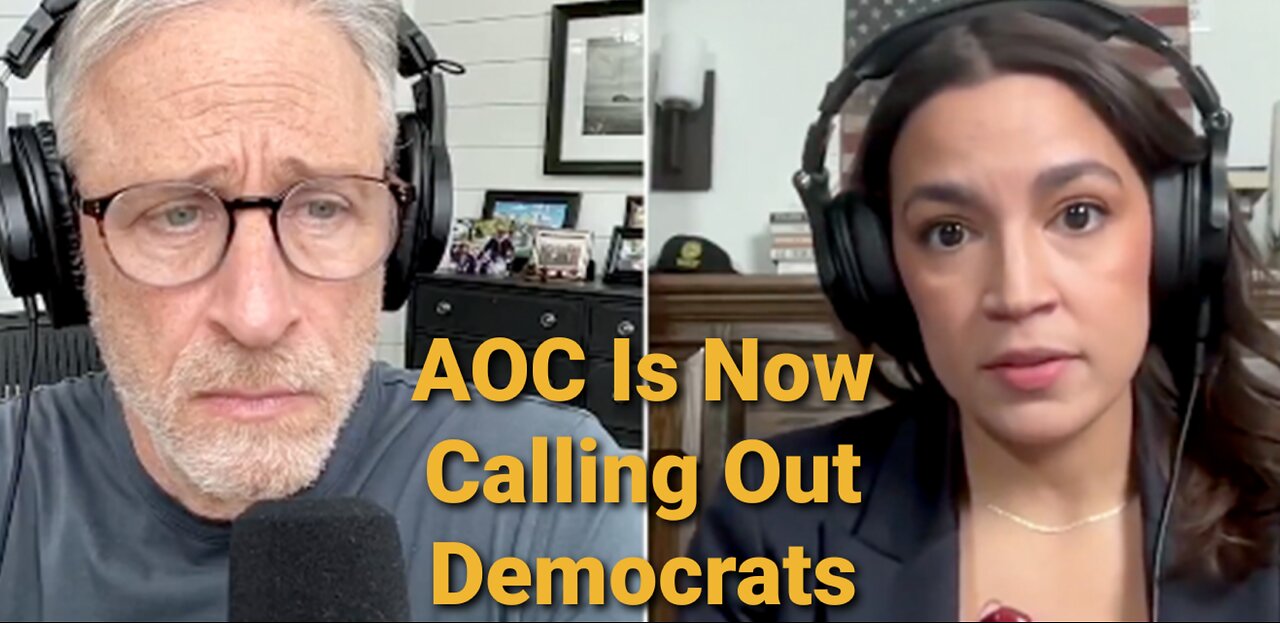 AOC On Jon Stewarts Podcast Is Now Calling Out Biden & Democrats