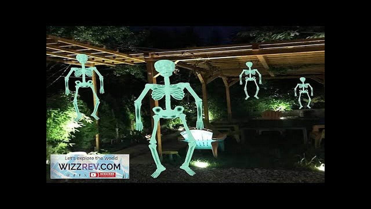 Scary Halloween Props Luminous Hanging Skeleton Halloween Party Home Outdoor Yard Garden Review