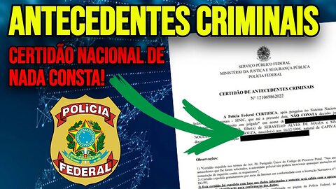 ATESTADO CERTIDÃO NEGATIVA DE ANTECEDENTES CRIMINAIS DA POLÍCIA FEDERAL | 2025
