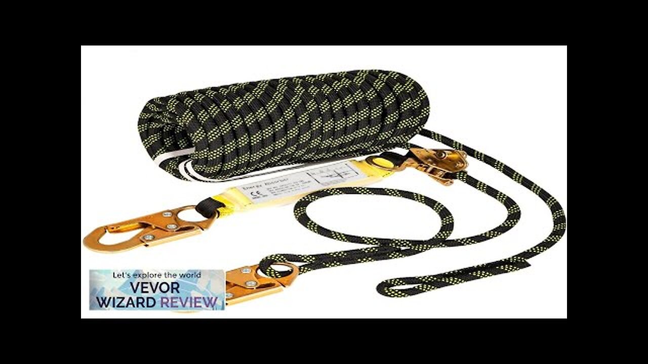 VEVOR Vertical Lifeline Assembly 50 ft Fall Protection Rope Polyester ...