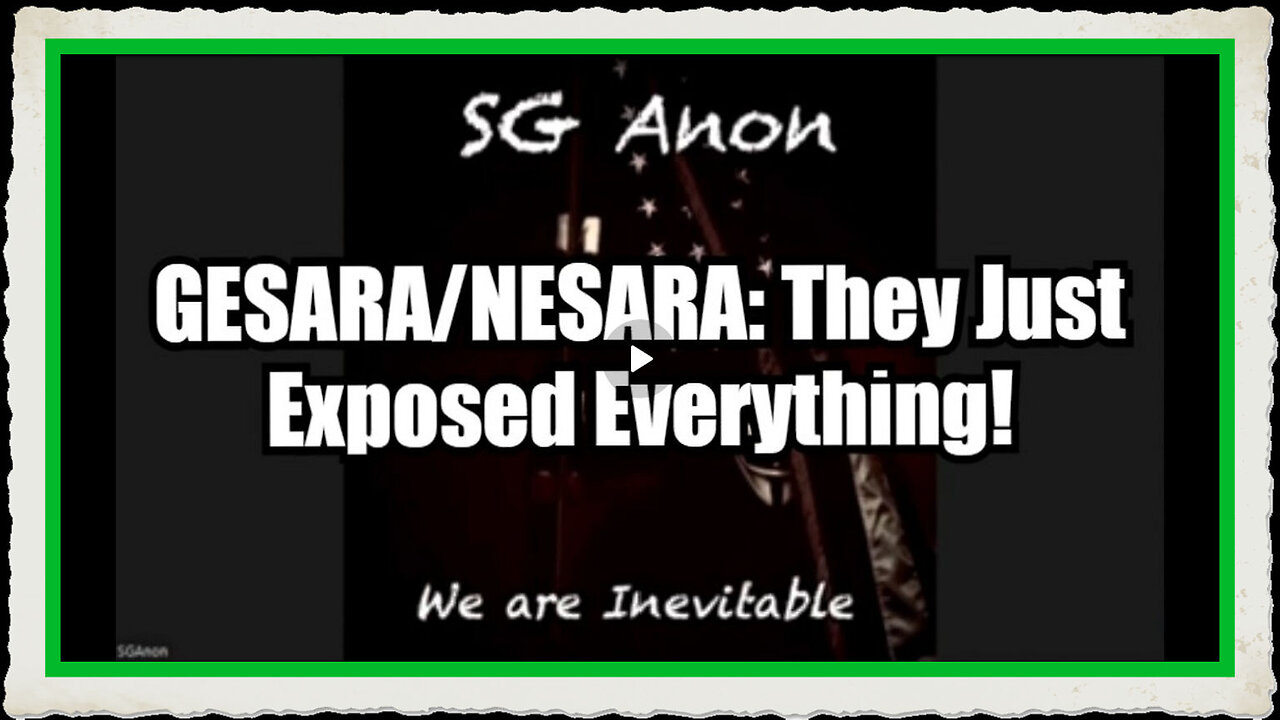 SG Anon GESARA NESARA They Just Exposed Everything!