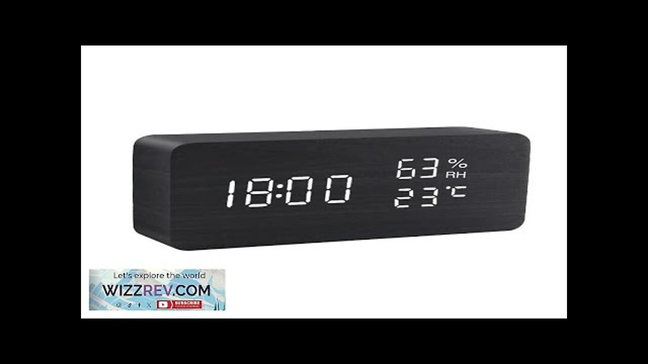 Smart LED Voice Control Electronic Wooden Alarm Clock Digital LED Alarm ...