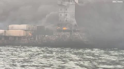 Events that led oil tanker to burst into flames off Yorkshire coast