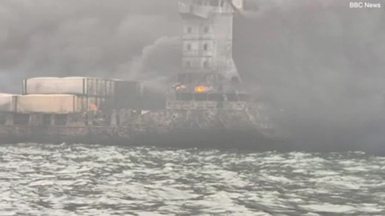 Events that led oil tanker to burst into flames off Yorkshire coast