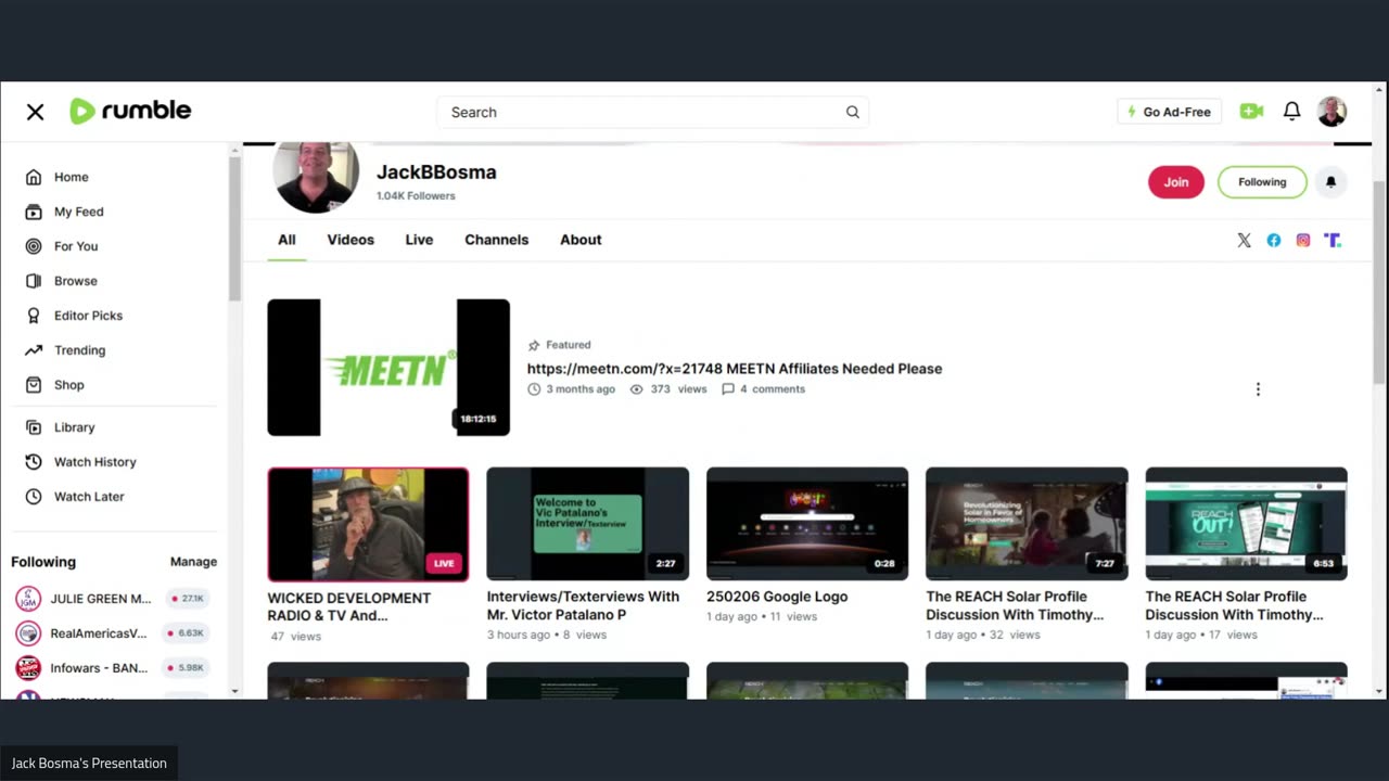 JackBBosma On Rumble 5