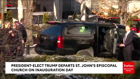 Donald And Melania Trump Depart St. John’s Episcopal Church On Inauguration Day