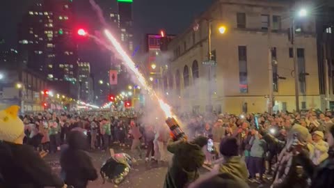 Philly Fans Celebrate With Fireworks Launcher