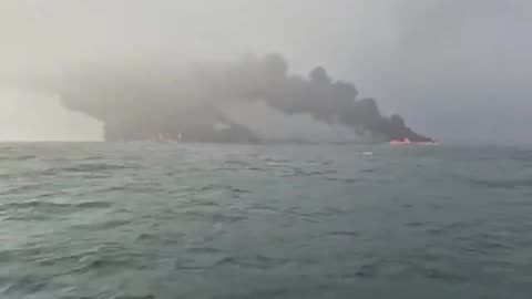 Cargo ship and oil tanker on fire after collision off East Yorkshire, England