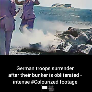 German troops surrender after bunker obliterated intense #Colourized footage🇩🇪 🏳️ 🎥