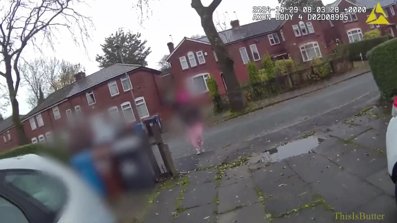 Bodycam footage shows police officer arresting man with knife in Oldham