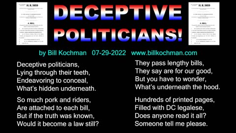 DECEPTIVE POLITICIANS -- an original song by Bill Kochman.