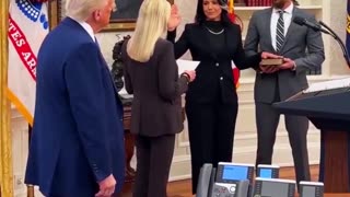 Tulsi Gabbard has been officially sworn in as Director of National Intelligence by AG Pam Bondi in the Oval Office.