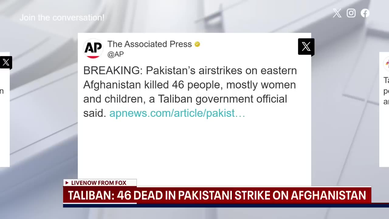 BREAKING: 46 dead in Afghanistan after Pakistan strike, Taliban says