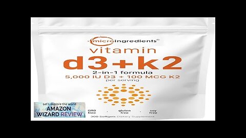 Micro Ingredients Vitamin D3 5000 IU with K2 100 mcg 300 Soft-Gels Review