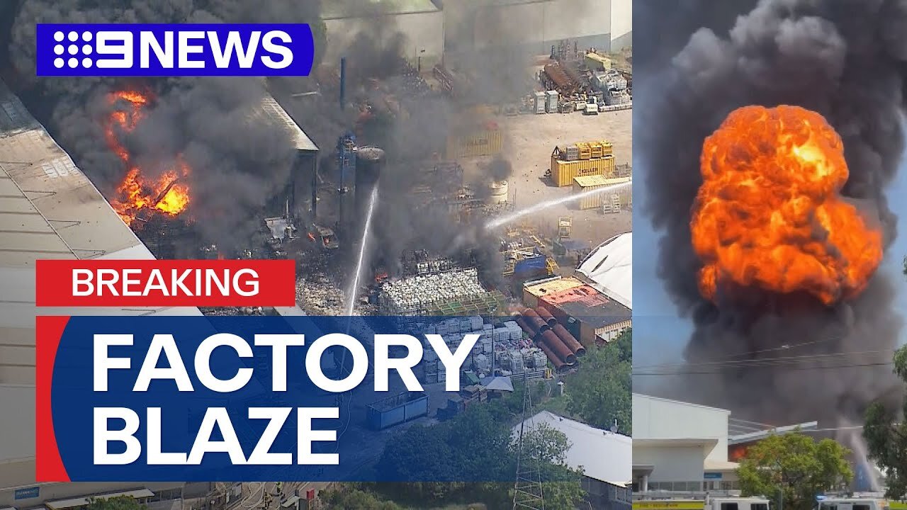 Massive factory fire in Sydney s west | 9 News Australia