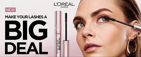 L'Oreal Paris Paradise Big Deal Mascara, Volumizing and Lengthening Mascara, Buildable, Clump Resistant, Washable Blackest Black Mascara, 0.33 Fl Oz