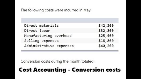 Cost Accounting Help: The following costs were incurred in May: Direct materials Direct labor