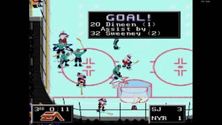 NHL '94 Franchise Mode 1992 Regular Season G23 - Richter (NYI) at Len the Lengend (SJ)