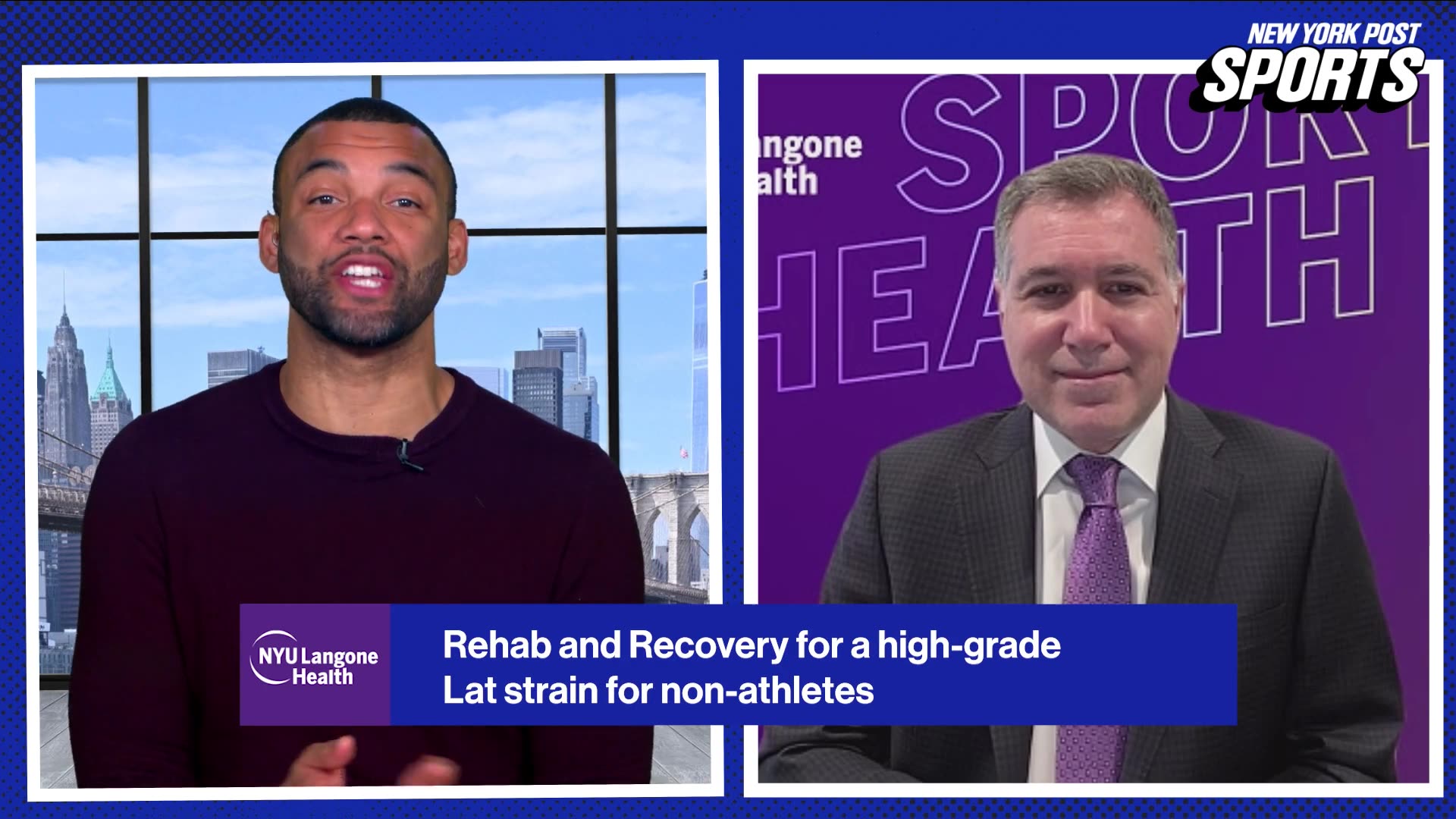 NYU Langone's Mark Harrison, MD, explains Luis Gil's recovery process from a high-grade right lat strain