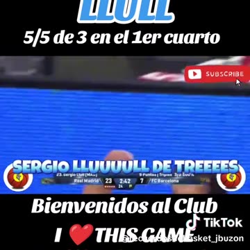 SERGIO LLULL 🎯🏀 5/5 de 3 en el 1er cuarto!