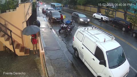 Woman Climbing Up Her Home's Steps Has Rain Water Bucket Fall on Her, Making Her Slip and Die