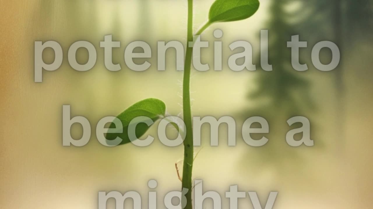 Even the tiniest seed holds the potential to become a mighty forest