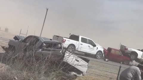 Road Accident Due to Rare Dust Storm in US Highway 285 Reeves County Texas