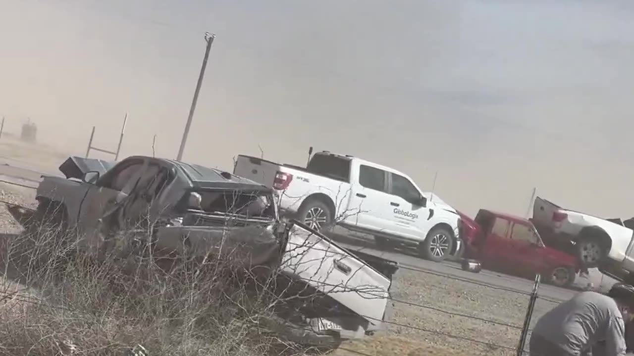 Road Accident Due to Rare Dust Storm in US Highway 285 Reeves County Texas