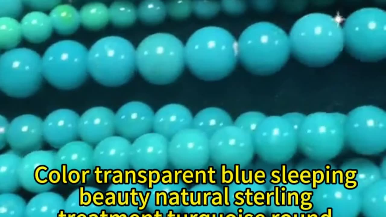 250108-1 Color transparent blue sleeping beauty natural sterling treatment turquoise round bead