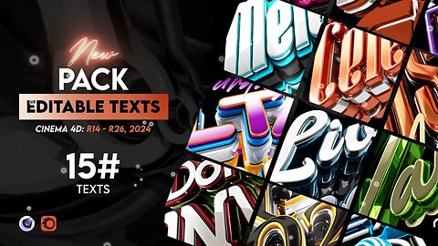 Pack #13 Of Editable Text Cinema 4D R14 - R25, 2024 | No Plugins