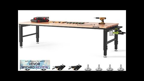 VEVOR Adjustable Workbench 72" L X 25" W Garage Worktable with Universal Review