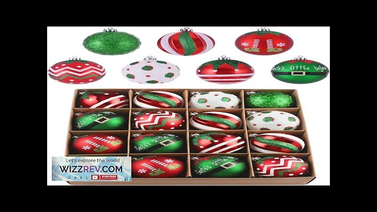 Valery Madelyn Christmas Ornaments Tree Decorations 16ct Elf Red Green White Shatterproof Review