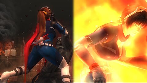 DOA5LR Kasumi(Hero costume) is defeated by the villain ryona