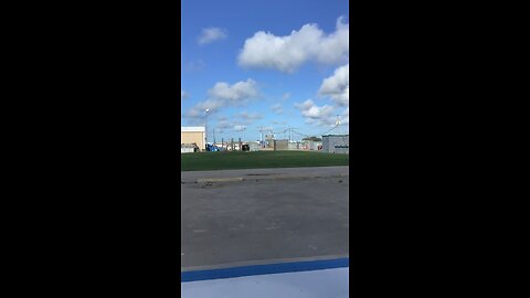 Helicopter Flying over the water