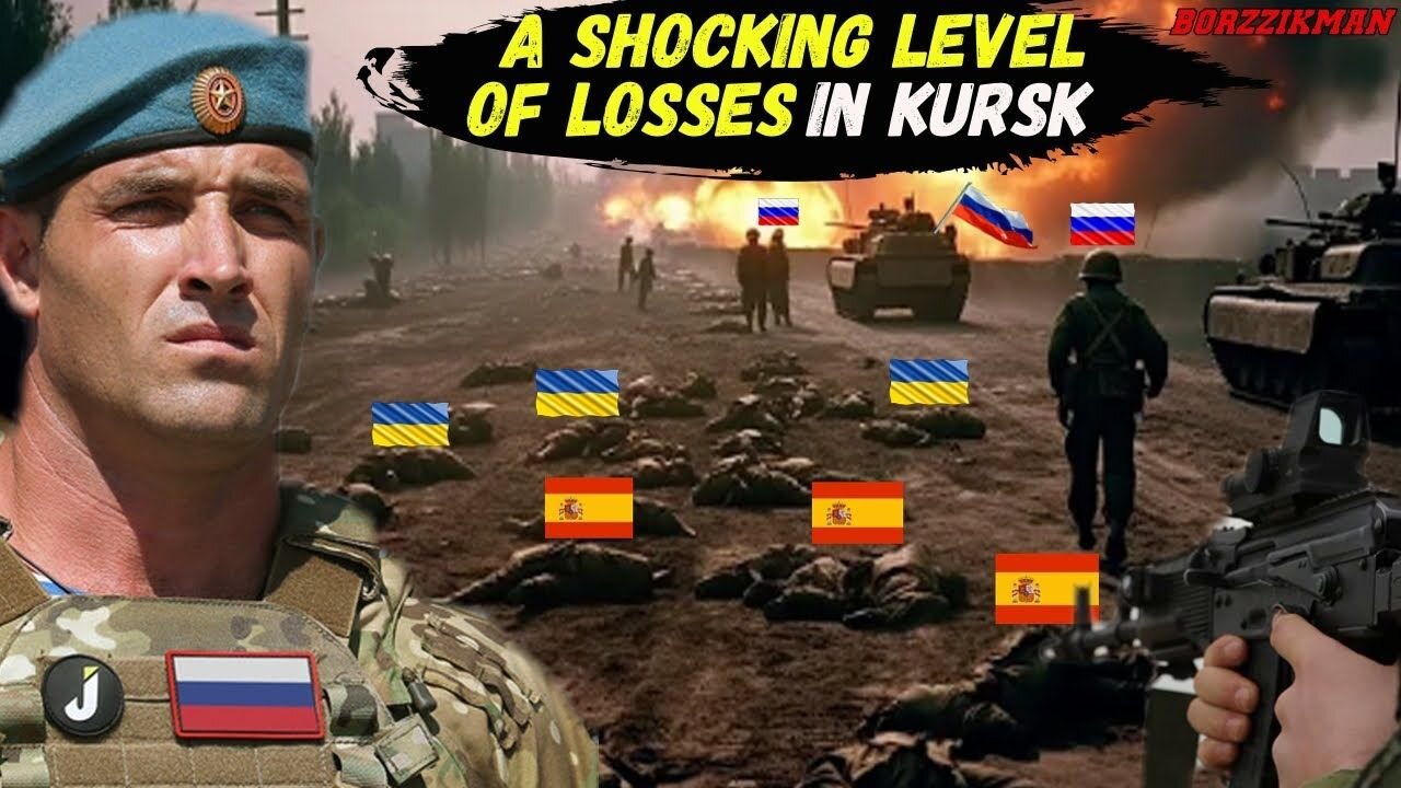 SHOCKING LOSSES: Russian Marines Destroyed a Large Group of Spanish and Ukrainian Soldiers in KURSK
