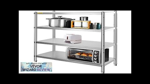 VEVOR Stainless Steel Shelving 46.8x18.5 Inch 4 Tier Adjustable Shelf Storage Unit Review