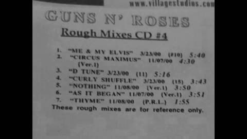 Guns N' Roses - The Village Sessions - Rough Mixes CD #4