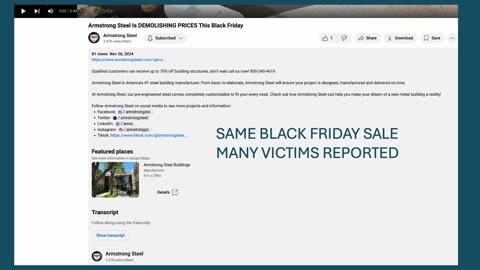 Armstrong Steel's Black Friday Sale - Gateway to a Class Action Lawsuit