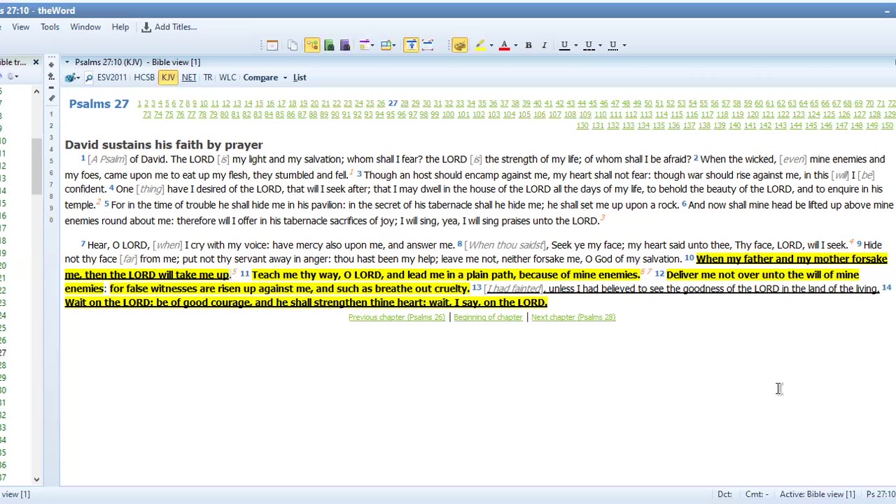 Bible Study Psalms 27