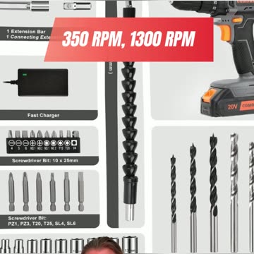 COMOWARE Cordless Drill Set,