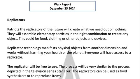 WAR REPORT - DEZEMBER 25 2024 - REPLICATORS