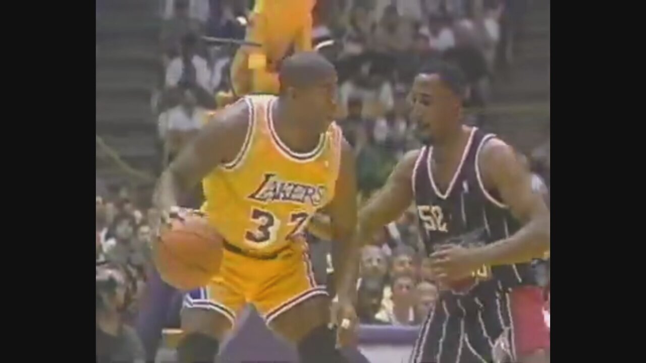 Magic Johnson 14 Points 5 Ast Vs. Rockets, 1995-96.