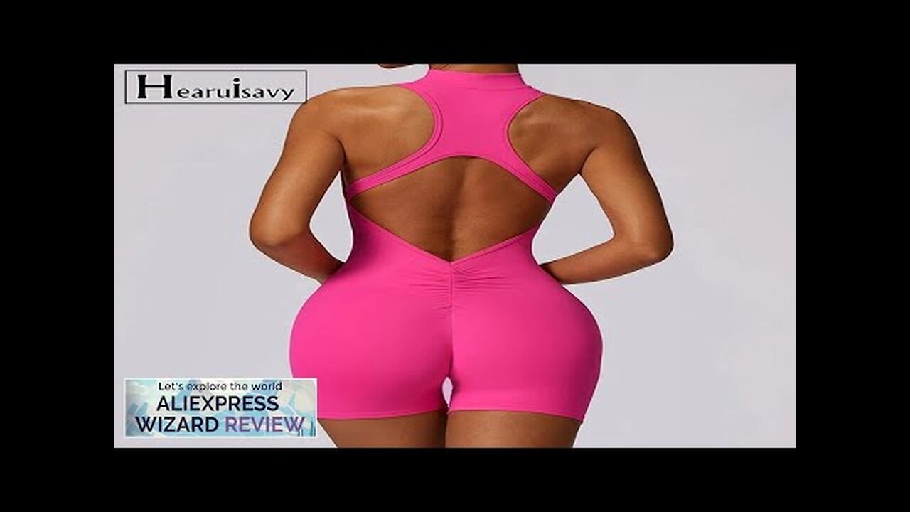 New V Back Scrunch Sports Jumpsuit Women Gym Rompers Sleeveless Sportswear Bodysuits Review