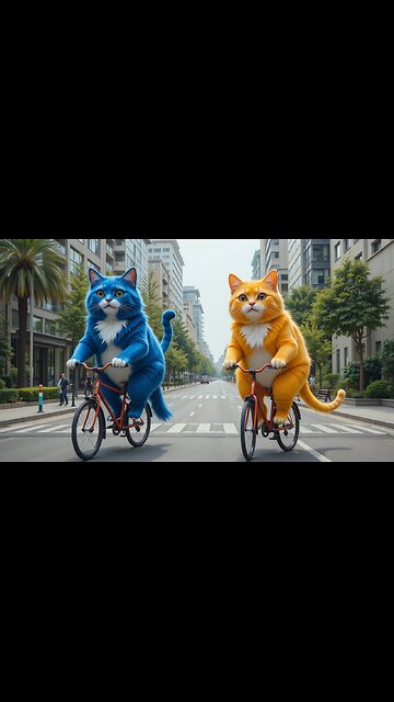 Adorable Cats Riding Bicycle—Urban Adventure! 🐱❤️🚴‍♀️
