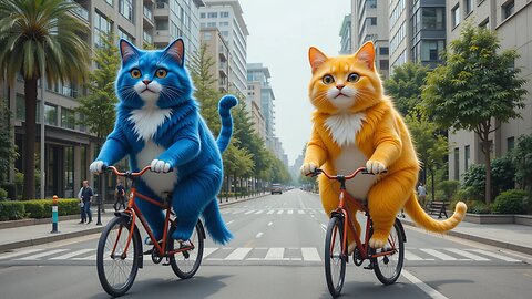 Adorable Cats Riding Bicycle—Urban Adventure! 🐱❤️🚴‍♀️