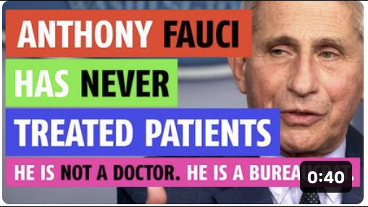 Anthony Fauci, MD has never treated a patient in his entire life