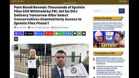 Pam Bondi Reveals Thousands of Epstein Files Still Withheld by FBI, Set for DOJ Delivery Tomorrow