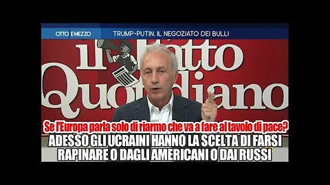 Marco Travaglio in tv sull'Ucraina:L'Europa?Devono rassegnarsi che la guerra l'hanno persa.Ho visto per 3 anni l'UE parlare sempre di guerra,sempre di armi,fino alla vittoria finale contro la Russia,la notizia è che l'hanno persa